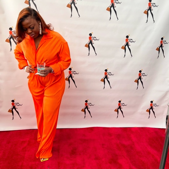 "Madelyn" Pant Set - Orange - Picture 2 of 3